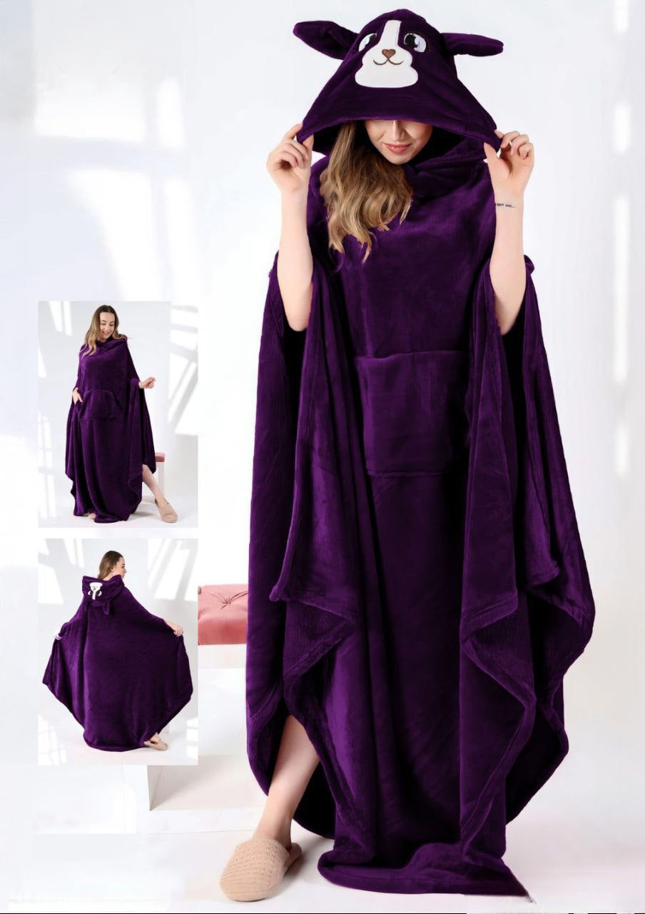 Cute Bear Hooded Blanket