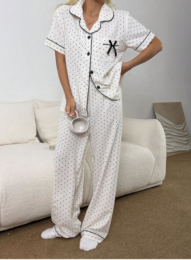 Cream Polka Dot Black