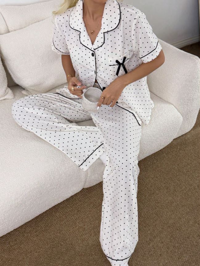 Cream Polka Dot Black