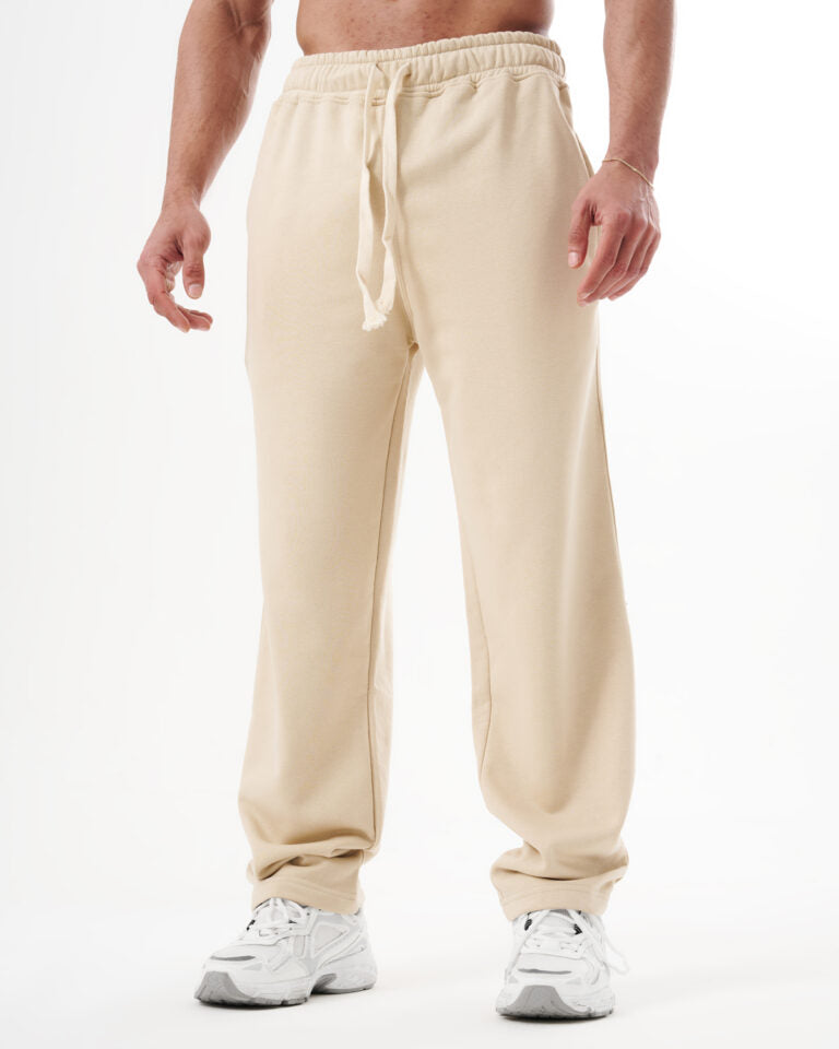 Beige Straight Sweatpants