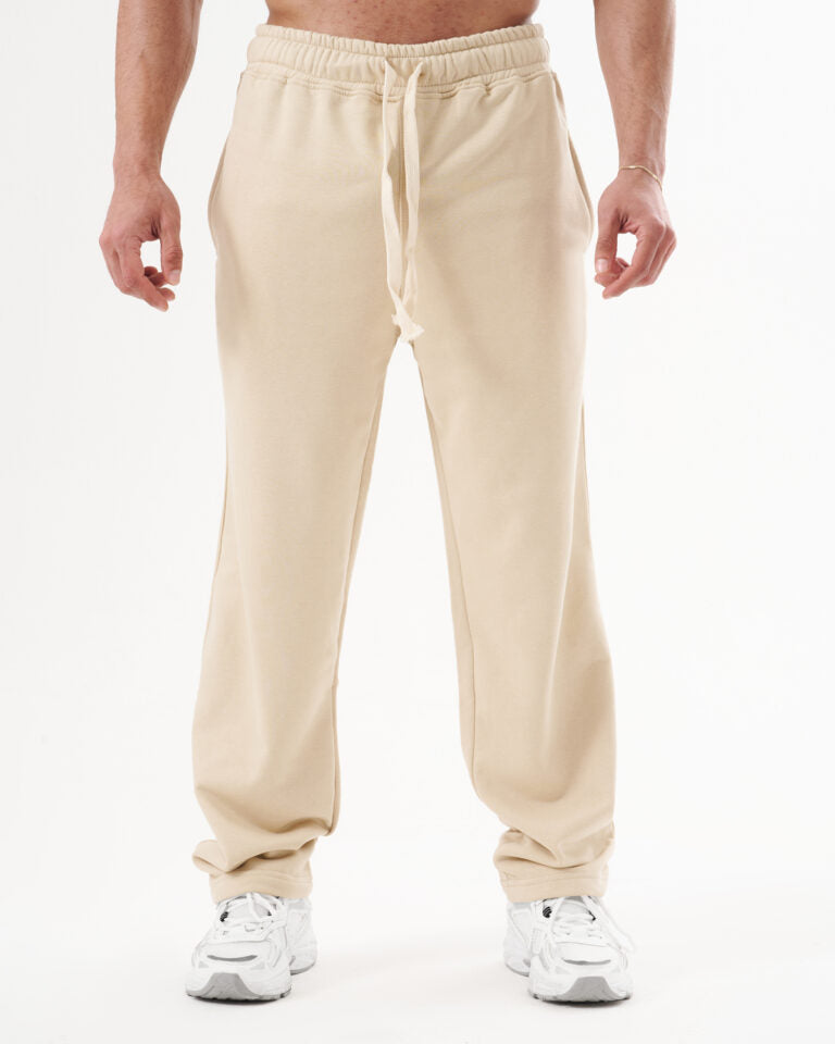 Beige Straight Sweatpants