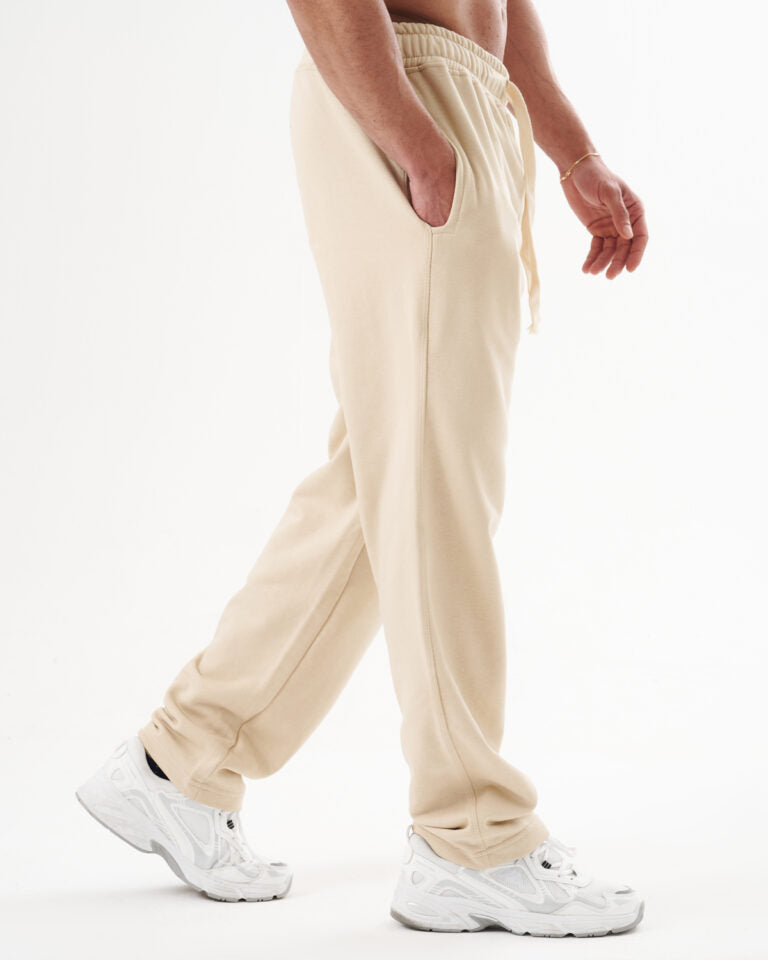 Beige Straight Sweatpants