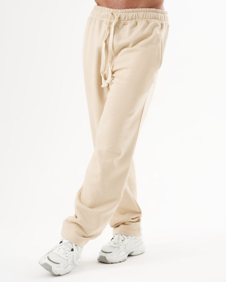 Beige Straight Sweatpants