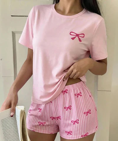 Pink Bow T-Shirt & Stripe