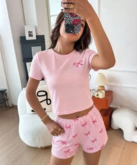 Pink Bow T-Shirt & Stripe