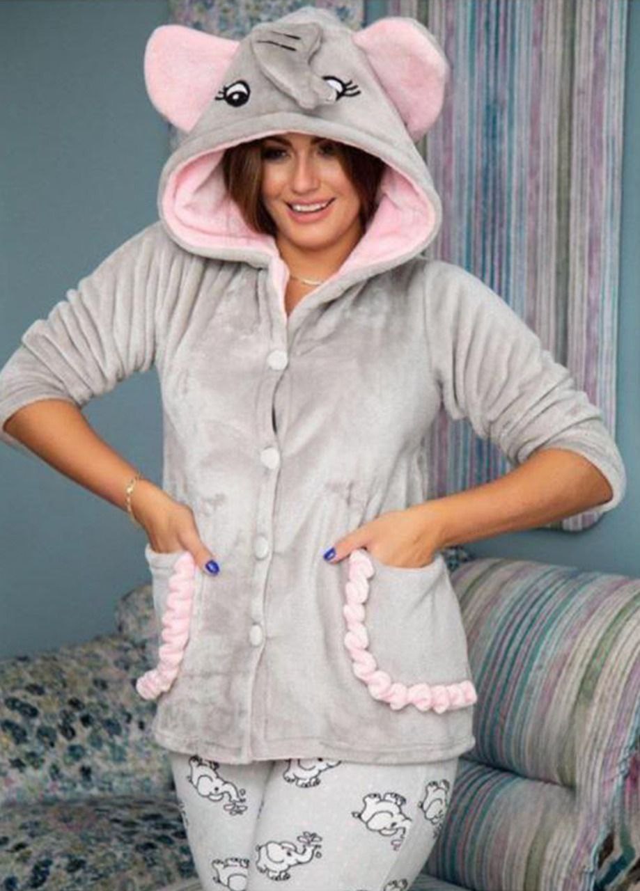 Elephant-Themed Teddy Pajama Set