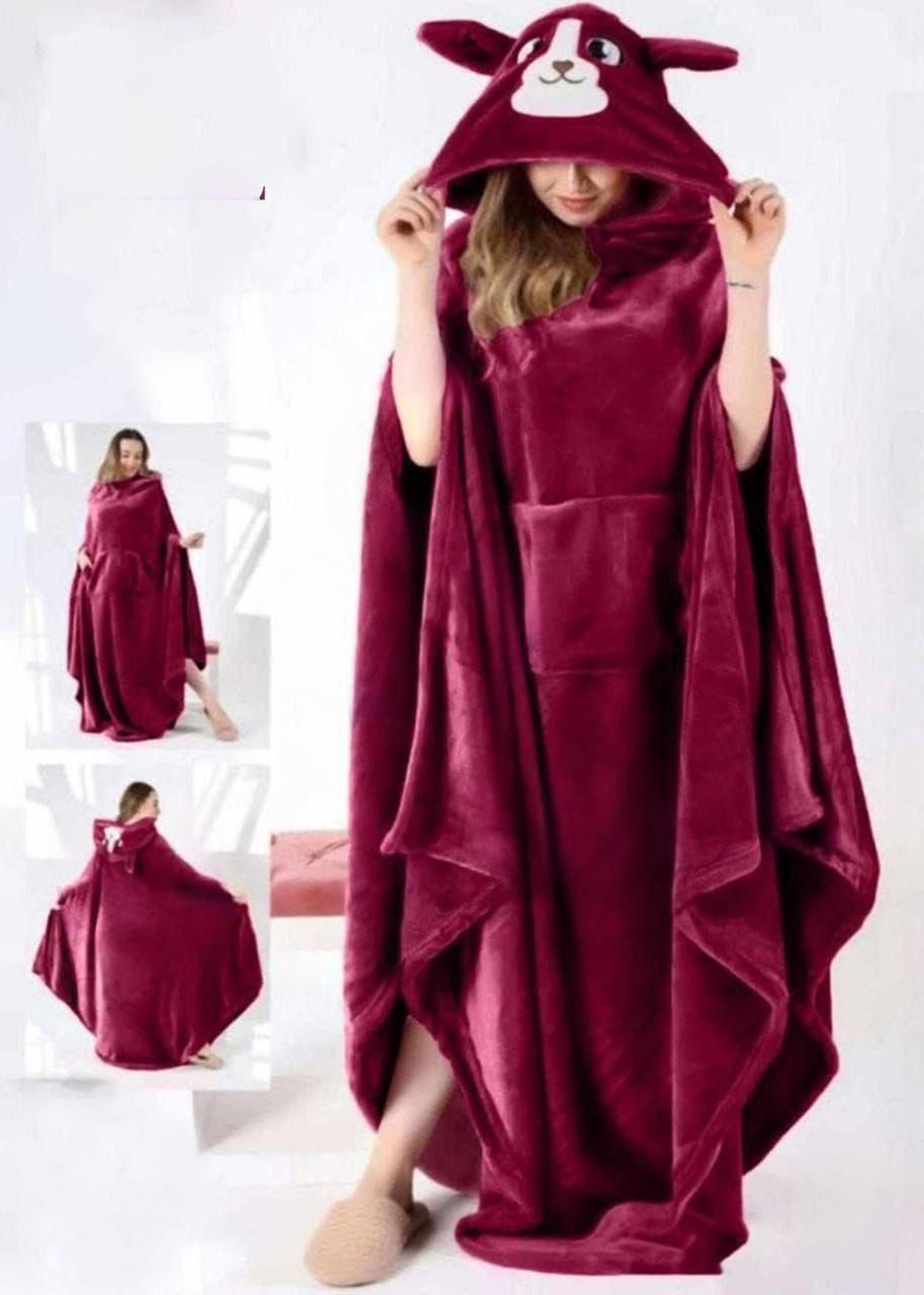 Cute Bear Hooded Blanket