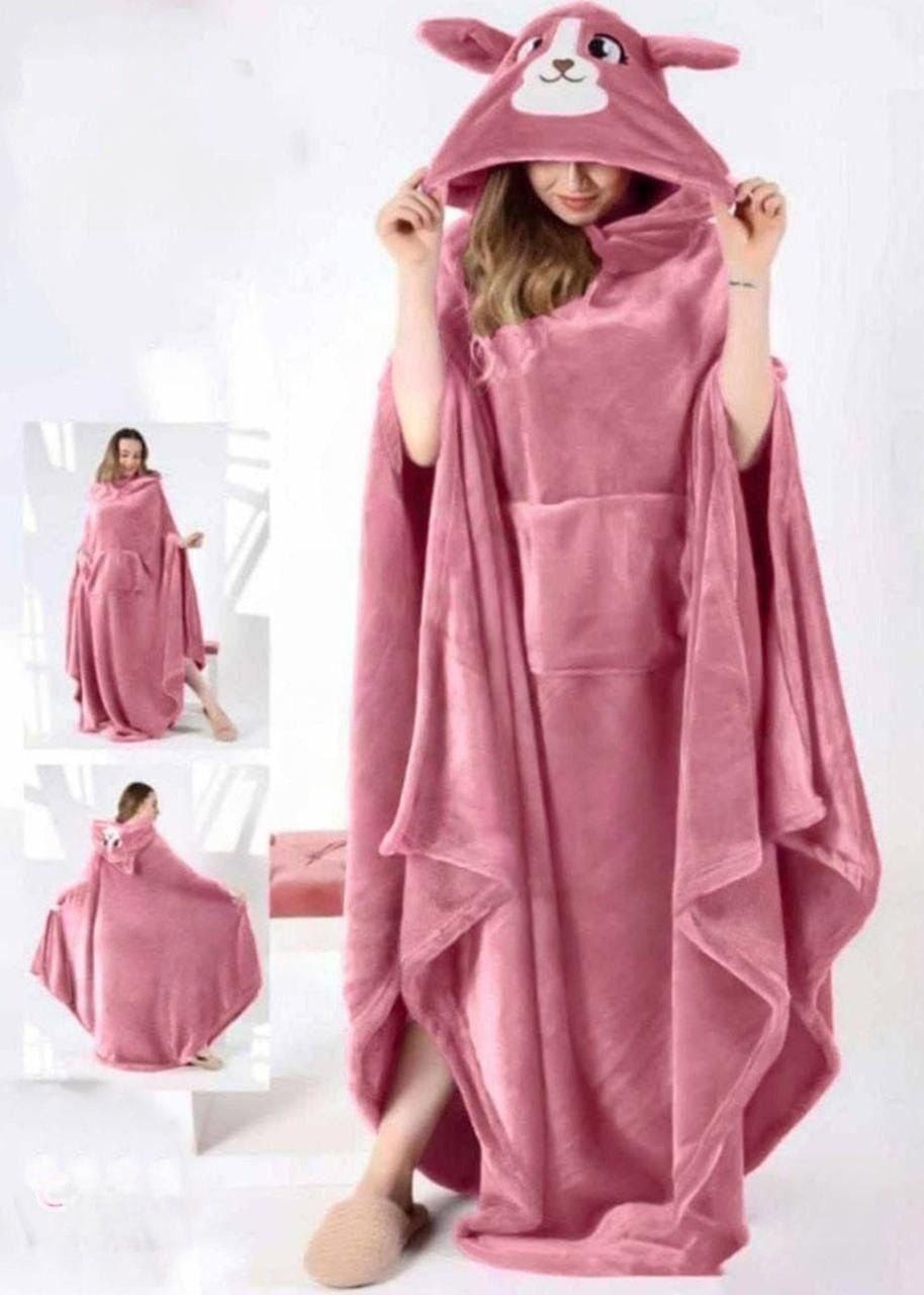 Cute Bear Hooded Blanket