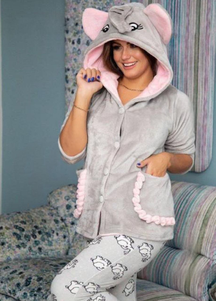 Elephant-Themed Teddy Pajama Set