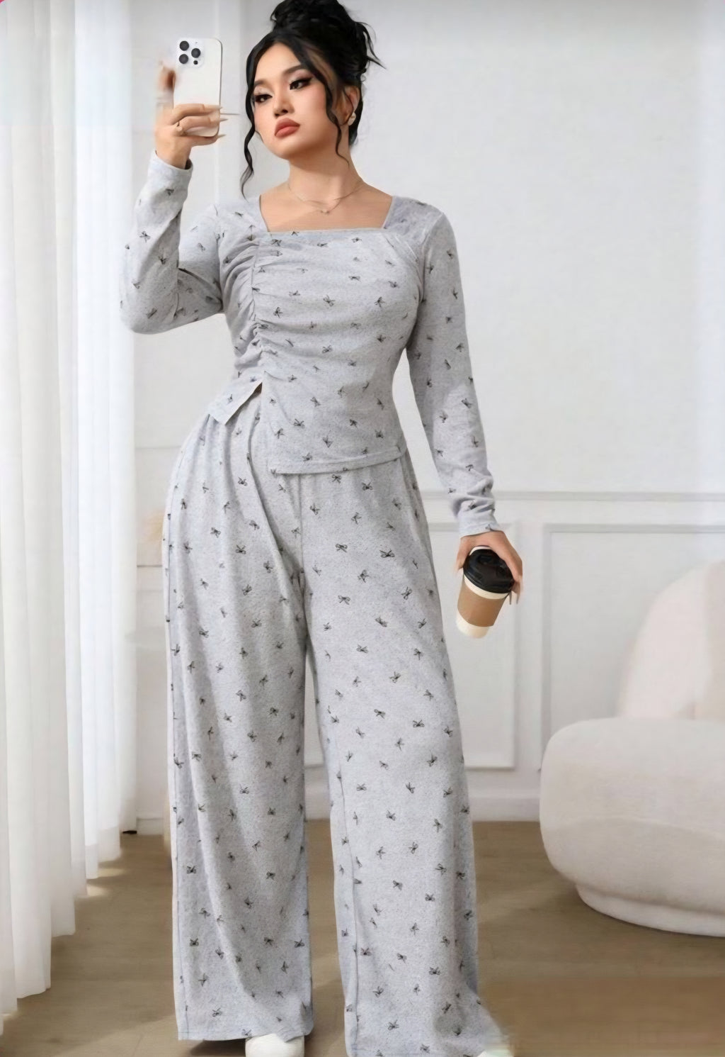 Mini Bows Ruched Set