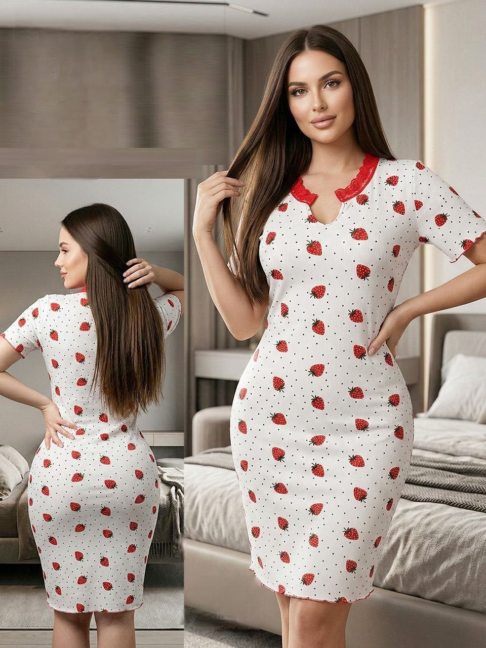 Strawberry Ribbed Night