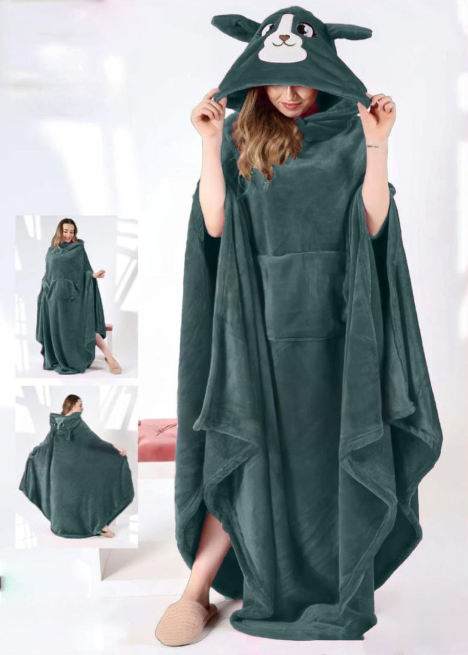 Cute Bear Hooded Blanket